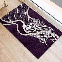 Aloha Hawaii Kalo Pikake Lei Rubber Doormat Chest Tattoo Purple Hawaiian Pattern