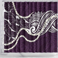 Aloha Hawaii Kalo Pikake Lei Shower Curtain Chest Tattoo Purple Hawaiian Pattern
