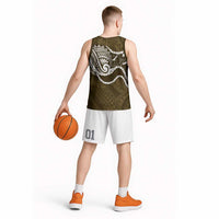 Aloha Hawaii Kalo Pikake Lei Basketball Jersey Chest Tattoo Gold Hawaiian Pattern
