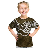 Aloha Hawaii Kalo Pikake Lei Kid T Shirt Chest Tattoo Gold Hawaiian Pattern