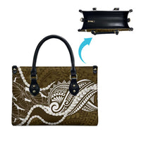 Aloha Hawaii Kalo Pikake Lei Leather Bag Chest Tattoo Gold Hawaiian Pattern