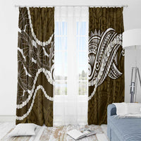 Aloha Hawaii Kalo Pikake Lei Window Curtain Chest Tattoo Gold Hawaiian Pattern