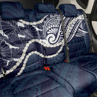 Aloha Hawaii Kalo Pikake Lei Back Car Seat Cover Chest Tattoo Oxford Blue Hawaiian Pattern