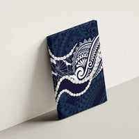 Aloha Hawaii Kalo Pikake Lei Canvas Wall Art Chest Tattoo Oxford Blue Hawaiian Pattern