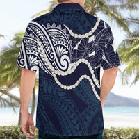Aloha Hawaii Kalo Pikake Lei Hawaiian Shirt Chest Tattoo Oxford Blue Hawaiian Pattern