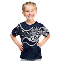 Aloha Hawaii Kalo Pikake Lei Kid T Shirt Chest Tattoo Oxford Blue Hawaiian Pattern