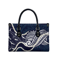 Aloha Hawaii Kalo Pikake Lei Leather Bag Chest Tattoo Oxford Blue Hawaiian Pattern