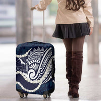 Aloha Hawaii Kalo Pikake Lei Luggage Cover Chest Tattoo Oxford Blue Hawaiian Pattern