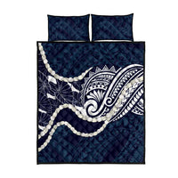 Aloha Hawaii Kalo Pikake Lei Quilt Bed Set Chest Tattoo Oxford Blue Hawaiian Pattern