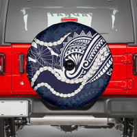 Aloha Hawaii Kalo Pikake Lei Spare Tire Cover Chest Tattoo Oxford Blue Hawaiian Pattern