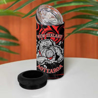 Personalised Aotearoa Bulldog 4 in 1 Can Cooler Tumbler NZ Maori Tattoo
