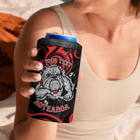 Personalised Aotearoa Bulldog 4 in 1 Can Cooler Tumbler NZ Maori Tattoo