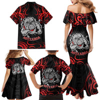 Personalised Aotearoa Bulldog Family Matching Mermaid Dress and Hawaiian Shirt NZ Maori Tattoo LT14 - Polynesian Pride