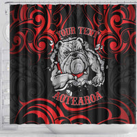 Personalised Aotearoa Bulldog Shower Curtain NZ Maori Tattoo