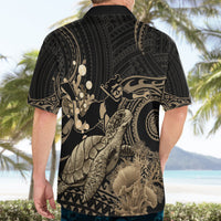 Gold Aloha Hawaii Hawaiian Shirt Snorkeling With Sea Turtle Polynesian Pattern LT14 - Polynesian Pride
