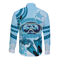 Hawaii Sea Turtle Snorkeling Is My Therapy Long Sleeve Button Shirt