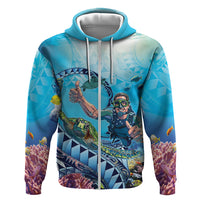 Hawaii Snorkeling Honu Turtle Zip Hoodie Under The Ocean Vibes LT14