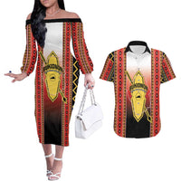 Personalised Bukidnon Philippines Couples Matching Off The Shoulder Long Sleeve Dress and Hawaiian Shirt The Food Basket of Region X