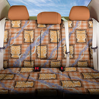 Aloha Hawaii Tiki Palaka Motifs Back Car Seat Cover Honohono Lei Orange Elegant Vibes