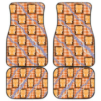 Aloha Hawaii Tiki Palaka Motifs Car Mats Honohono Lei Orange Elegant Vibes