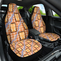 Aloha Hawaii Tiki Palaka Motifs Car Seat Cover Honohono Lei Orange Elegant Vibes LT14 One Size Orange - Polynesian Pride
