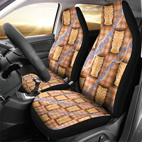 Aloha Hawaii Tiki Palaka Motifs Car Seat Cover Honohono Lei Orange Elegant Vibes LT14 - Polynesian Pride