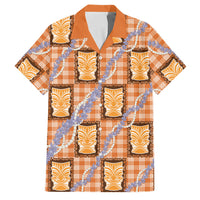 Aloha Hawaii Tiki Palaka Motifs Family Matching Tank Maxi Dress and Hawaiian Shirt Honohono Lei Orange Elegant Vibes LT14 Dad's Shirt - Short Sleeve Orange - Polynesian Pride