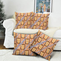 Aloha Hawaii Tiki Palaka Motifs Pillow Cover Honohono Lei Orange Elegant Vibes