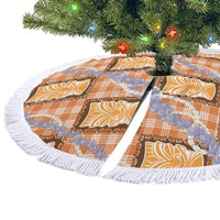 Aloha Hawaii Tiki Palaka Motifs Tree Skirt Honohono Lei Orange Elegant Vibes LT14 - Polynesian Pride