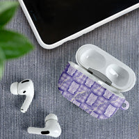 Aloha Hawaii Tiki Palaka Motifs AirPods Case Honohono Lei Purple Elegant Vibes