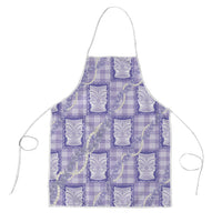 Aloha Hawaii Tiki Palaka Motifs Apron Honohono Lei Purple Elegant Vibes