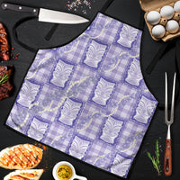Aloha Hawaii Tiki Palaka Motifs Apron Honohono Lei Purple Elegant Vibes