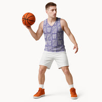 Aloha Hawaii Tiki Palaka Motifs Basketball Jersey Honohono Lei Purple Elegant Vibes LT14 - Polynesian Pride