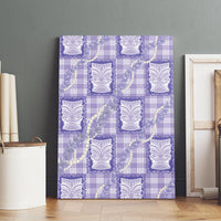 Aloha Hawaii Tiki Palaka Motifs Canvas Wall Art Honohono Lei Purple Elegant Vibes