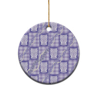 Aloha Hawaii Tiki Palaka Motifs Ceramic Ornament Honohono Lei Purple Elegant Vibes LT14 - Polynesian Pride