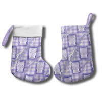 Aloha Hawaii Tiki Palaka Motifs Christmas Stocking Honohono Lei Purple Elegant Vibes LT14 - Polynesian Pride
