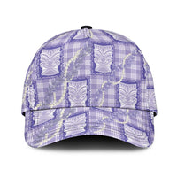 Aloha Hawaii Tiki Palaka Motifs Classic Cap Honohono Lei Purple Elegant Vibes LT14 Universal Fit Purple - Polynesian Pride