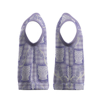 Aloha Hawaii Tiki Palaka Motifs Christmas Knitted V-Neck Vest Honohono Lei Purple Elegant Vibes LT14 - Polynesian Pride