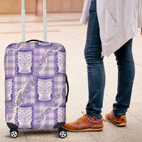 Aloha Hawaii Tiki Palaka Motifs Luggage Cover Honohono Lei Purple Elegant Vibes LT14 Purple - Polynesian Pride