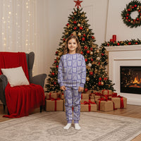 Aloha Hawaii Tiki Palaka Motifs Christmas Pajama Set Honohono Lei Purple Elegant Vibes LT14 Kid Purple - Polynesian Pride