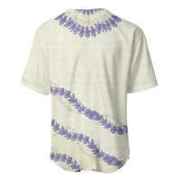 Hawaii Honohono Palaka Motifs Baseball Jersey Hawaiian Orchid Lei