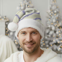 Hawaii Honohono Palaka Motifs Christmas Santa Hat Hawaiian Orchid Lei LT14 - Polynesian Pride