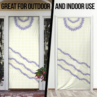 Hawaii Honohono Palaka Motifs Door Cover Hawaiian Orchid Lei