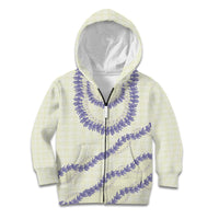Hawaii Honohono Palaka Motifs Kid Hoodie Hawaiian Orchid Lei