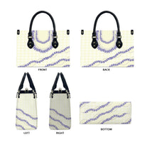 Hawaii Honohono Palaka Motifs Leather Bag Hawaiian Orchid Lei
