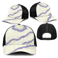 Hawaii Honohono Palaka Motifs Mesh Trucker Cap Hawaiian Orchid Lei LT14 - Polynesian Pride