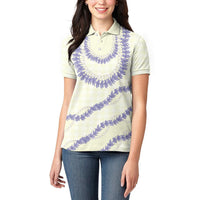 Hawaii Honohono Palaka Motifs Women Polo Shirt Hawaiian Orchid Lei LT14 - Polynesian Pride