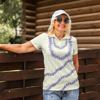 Hawaii Honohono Palaka Motifs Women Polo Shirt Hawaiian Orchid Lei LT14 - Polynesian Pride