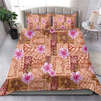 Orange Hawaii Hibiscus With Tropical Flowers Motifs Bedding Set - Polynesian Pride