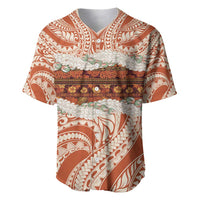 Aloha Hawaii Mikioi Lei Baseball Jersey Beige Tropical Flower Pattern - Polynesian Pride